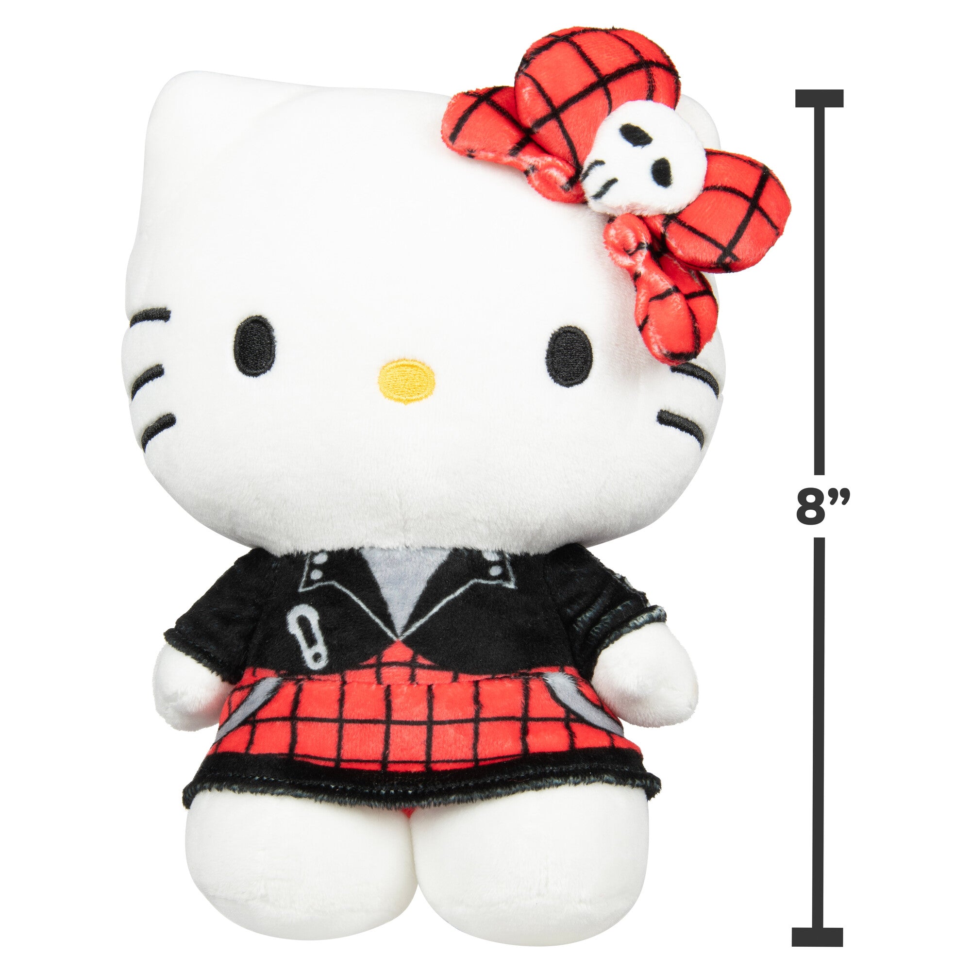 Hello Kitty and Friends Series 2 - Hello Kitty 8-Inch Red Punks Plush - Image 5
