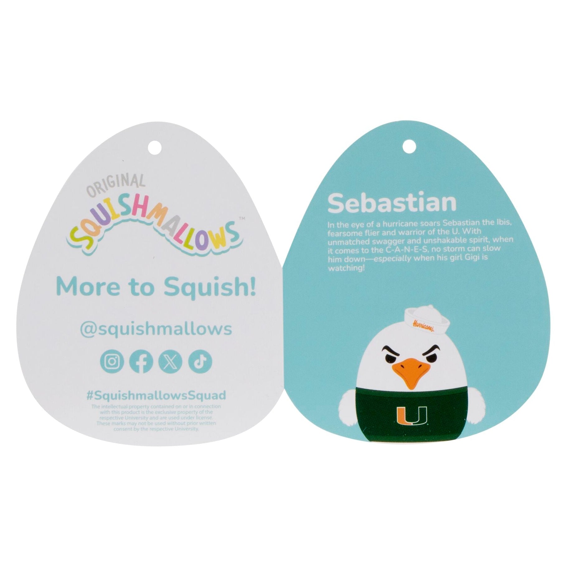University of Miami 3.5-Inch Sebastian the Ibis Plush Clip - Image 7