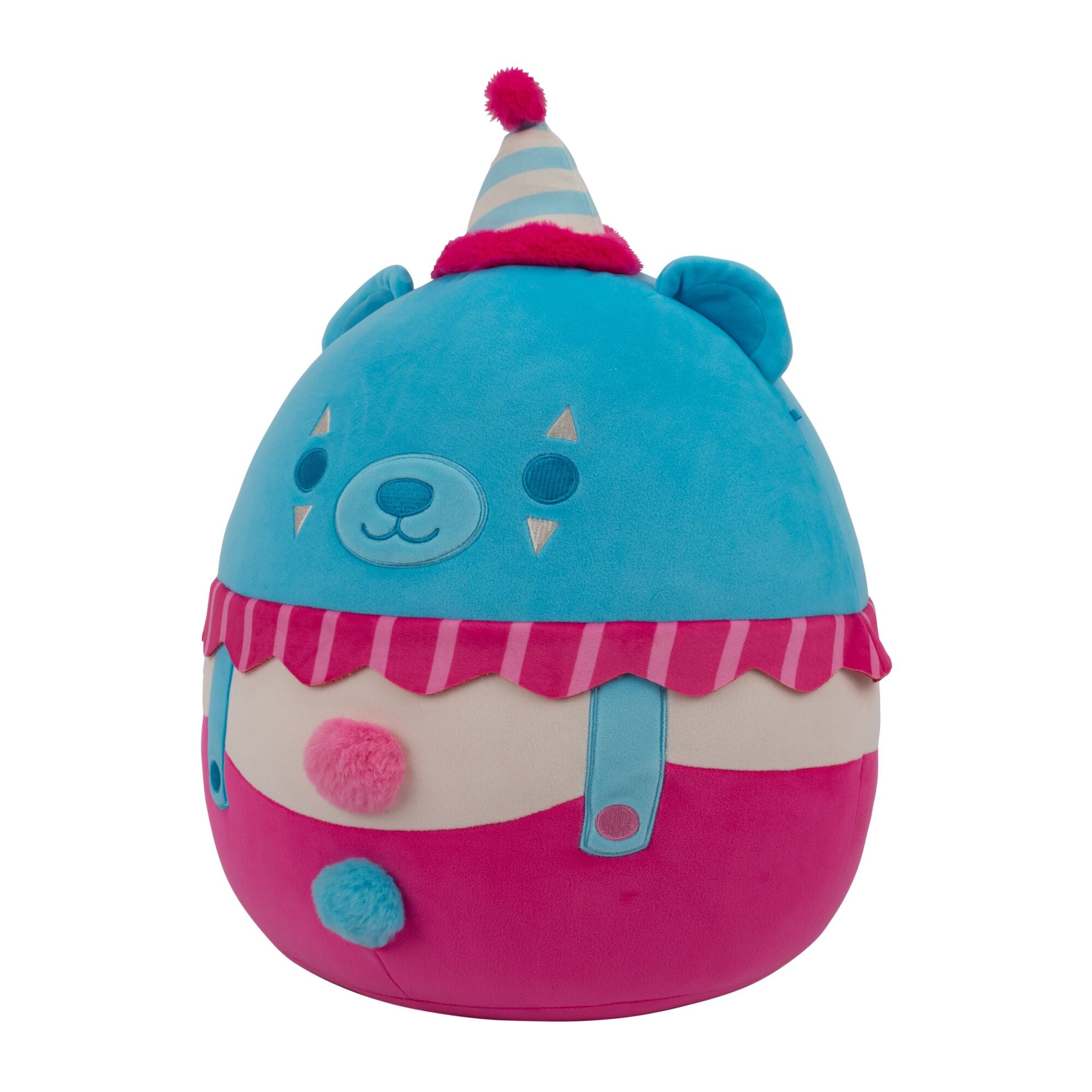 14-Inch Blubo the Neon Blue Bear in Pink Clown Costume - Image 2