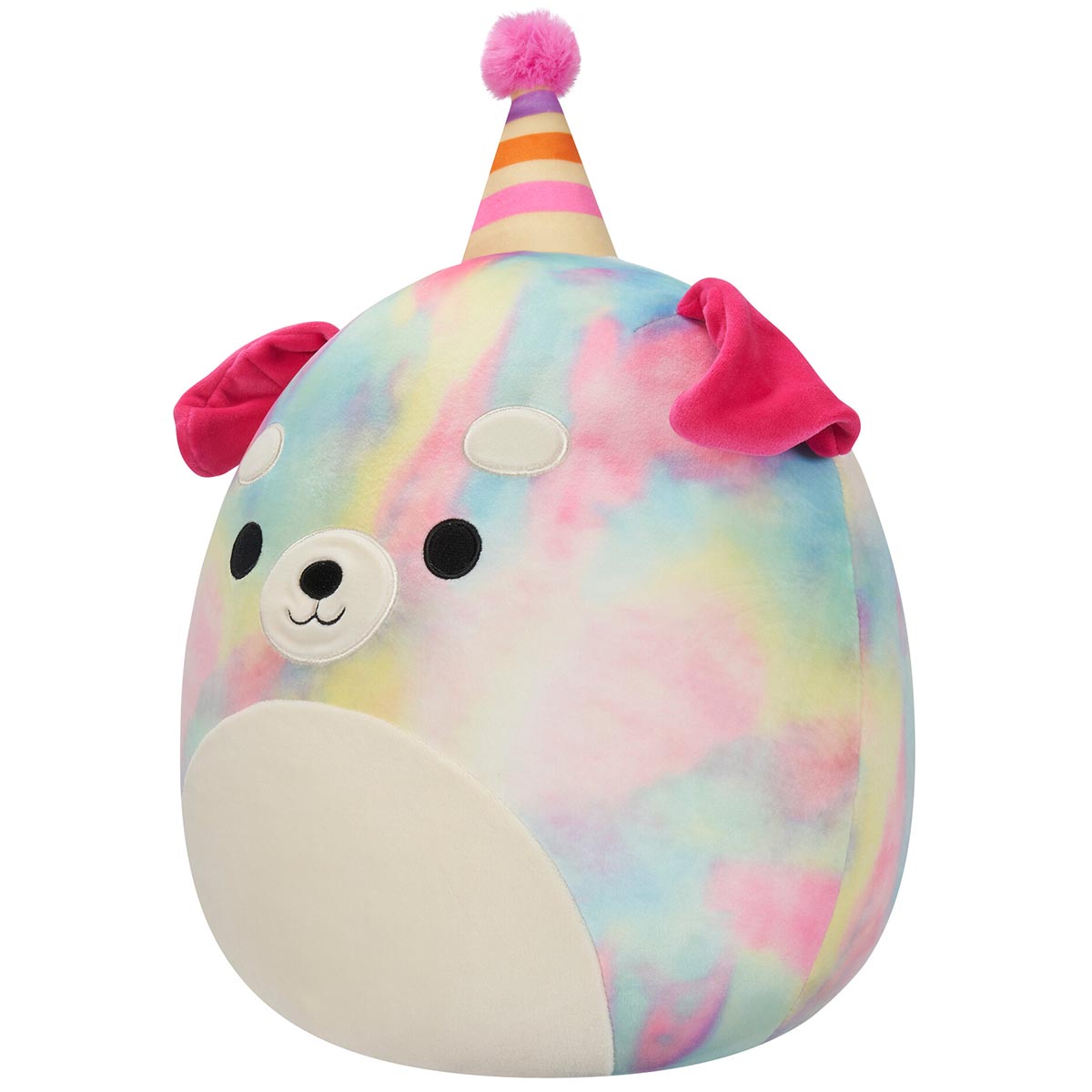 12-Inch Delenne the Rainbow Tie-Dye Dog With Party Hat - Image 2