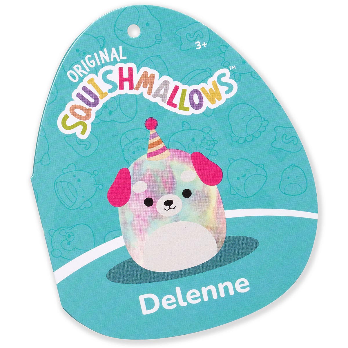 12-Inch Delenne the Rainbow Tie-Dye Dog With Party Hat - Image 5