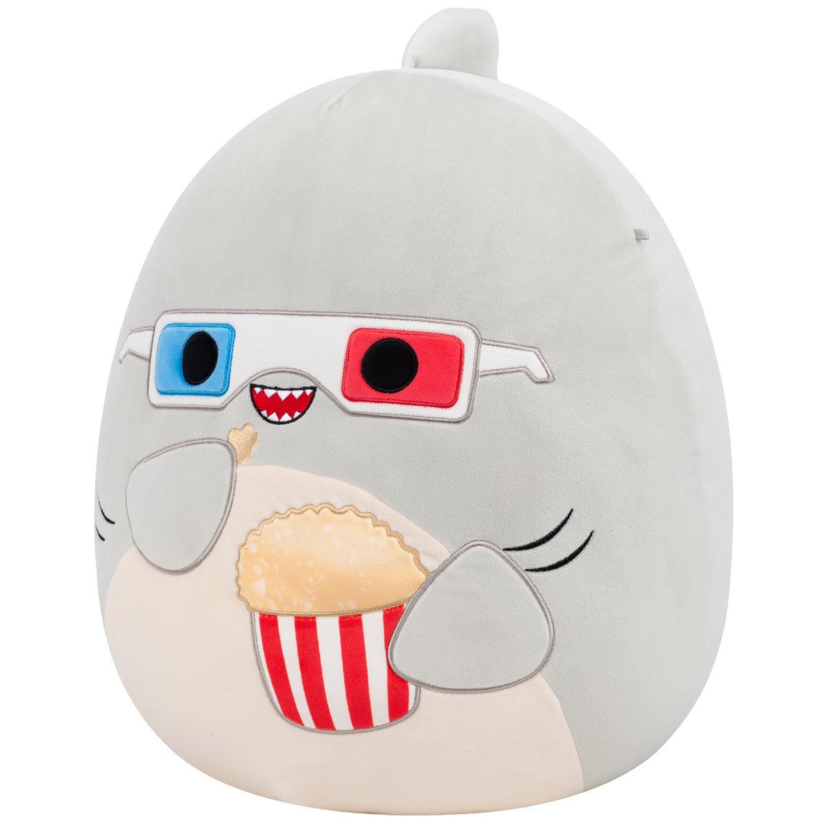 16-Inch Gordon the Grey Shark with 3D Glasses and Popcorn - Image 2