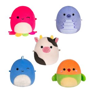 Micromallows 5-Pack - Tew Water Bear. Connor Cow. Plath Love Bird. Brody Dinosaur. Lasla Octopus