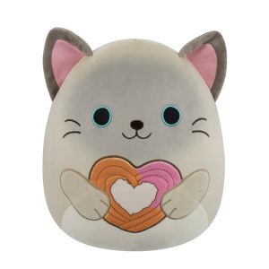 12-Inch Felton the Siamese Cat Holding Heart Churro