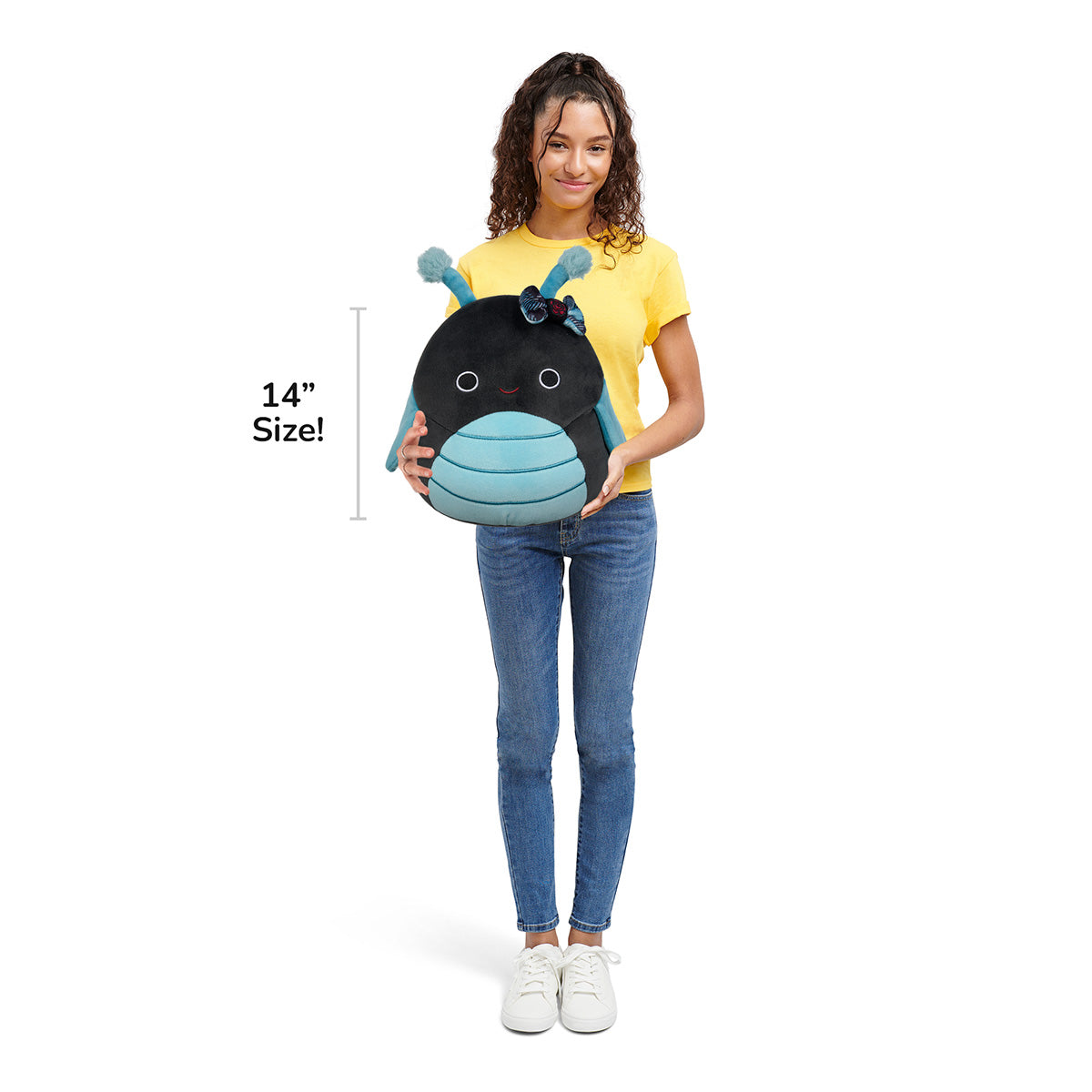 14-Inch Celie the Teal and Black Grasshopper with Bow - Image 7