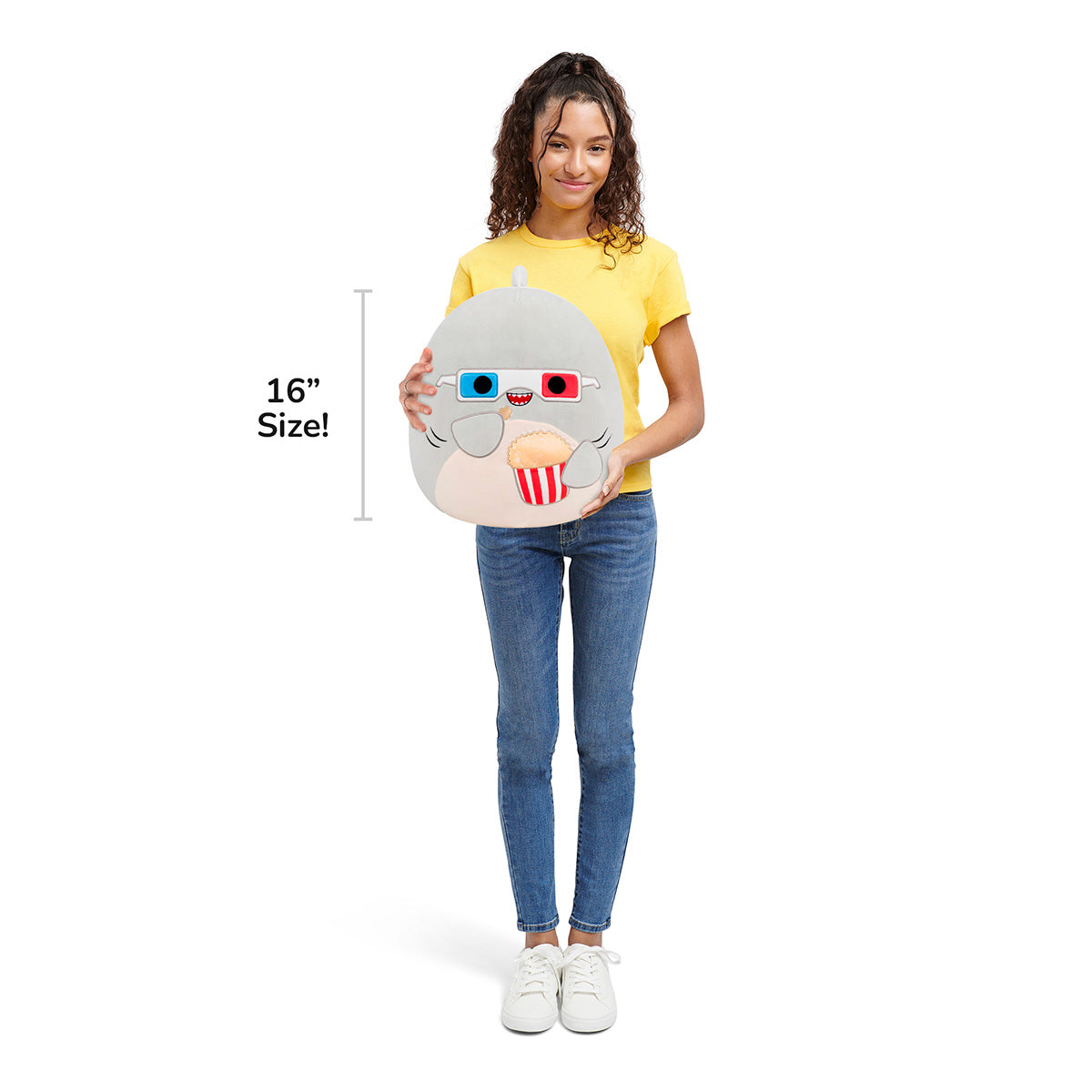 16-Inch Gordon the Grey Shark with 3D Glasses and Popcorn - Image 7